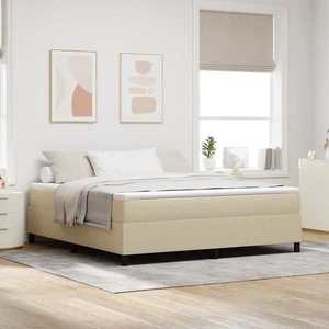 vidaXL Pat cu arcuri Gri deschis și alb. 203 x 180 x 60 cm imagine