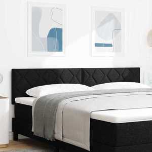 vidaXL Tăblie din Țesătură cu headboard Negru 180 cm țesătură imagine