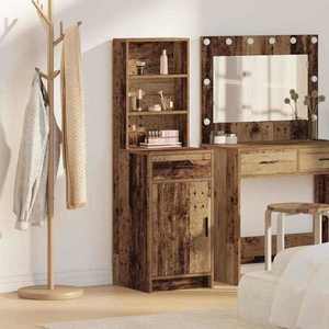 vidaXL Bufet cu sertar Lemn vechi 40 x 40.5 x 135 cm Lemn compozit imagine