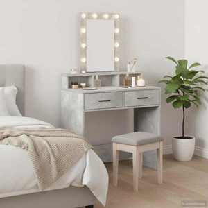 vidaXL Masă de Machiaj cu sertar Gri 79 x 41 x 140 cm Lemn compozit imagine
