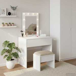 vidaXL Masă de Machiaj cu sertar Alb 60 x 40 x 70 cm Lemn compozit imagine