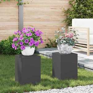 vidaXL Suporturi pentru plante 2 pcs Negru 24 x 24 x 35 cm Oțel imagine