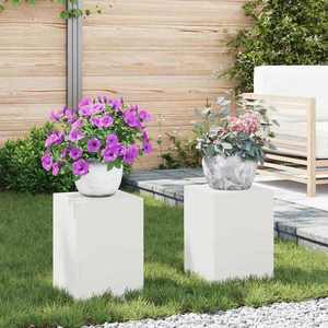 vidaXL Suport pentru plante 2 pcs Alb 24 x 24 x 35 cm Oțel imagine
