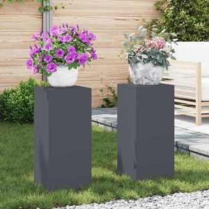 vidaXL Suport pentru plante 2 pcs Antracit 24 x 24 x 55 cm Oțel imagine
