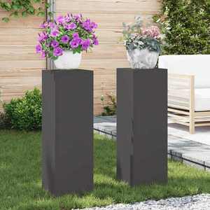 vidaXL Suport pentru plante 2 pcs Negru 24 x 24 x 75 cm Oțel imagine