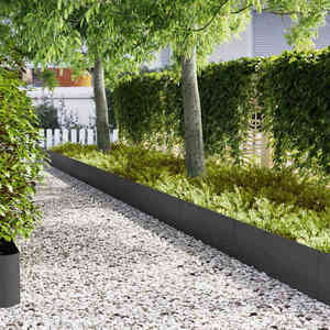 vidaXL Margine pentru gazon 20 pcs Negru 100 x 0.05 x 20 cm imagine