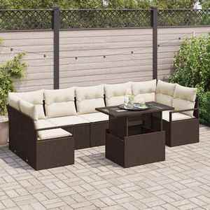 vidaXL Set de canapele pentru grădină 8 pcs Maro Rattan poli imagine
