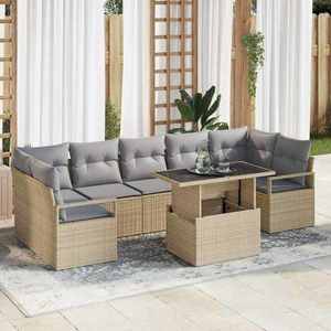 vidaXL Set de canapele pentru grădină 8 pcs Bej Rattan poli imagine