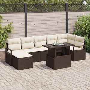 vidaXL Set de canapele pentru grădină 8 pcs Maro Rattan poli imagine