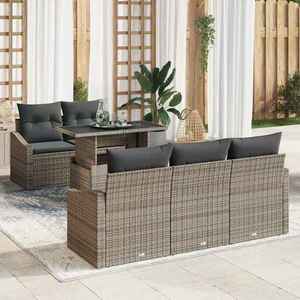 vidaXL Set de canapele pentru grădină 6 pcs Gri Rattan poli imagine