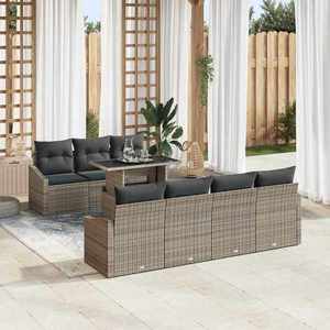 vidaXL Set de canapele pentru grădină 8 pcs Gri Rattan poli imagine