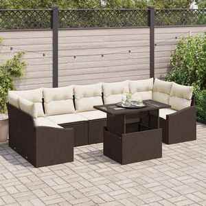 vidaXL Set de canapele pentru grădină 8 pcs Maro Rattan poli imagine