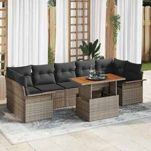 vidaXL Set de canapele pentru grădină 8 pcs Gri Rattan poli imagine