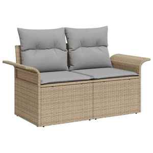 vidaXL Set de canapele pentru grădină 6 pcs Bej Rattan poli imagine