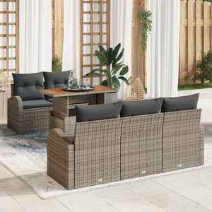 vidaXL Set de canapele pentru grădină 6 pcs Gri Rattan poli imagine
