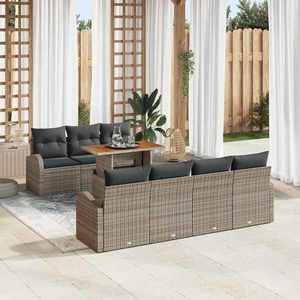 vidaXL Set de canapele pentru grădină 8 pcs Gri Rattan poli imagine