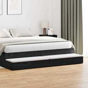 vidaXL Sertare pentru pat cu sertar Stejar negru 180 x 36.5 x 16.5 cm imagine