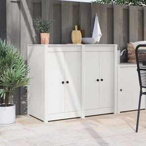 vidaXL Ușă de bucătărie 2 pcs Alb 50 x 9 x 82 cm Lemn masiv de pin imagine