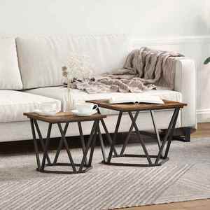 vidaXL Set măsuțe laterale 2 pcs Stejar fumuriu imagine