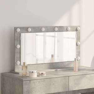 vidaXL Oglindă de toaletă cu oglindă Gri din beton 80 x 45 x 18 cm imagine