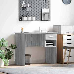 vidaXL Birou cu sertar Gri Sonoma 90 x 49 x 75 cm Lemn compozit imagine