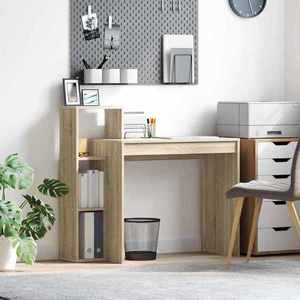 vidaXL Birou cu raft Stejar Sonoma 100 x 40 x 90 cm Lemn compozit imagine