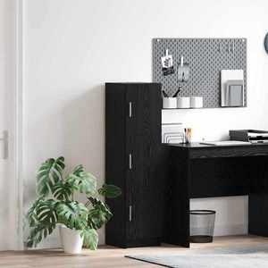 vidaXL Highboard Stejar negru 31.5 x 32 x 124 cm Lemn compozit imagine