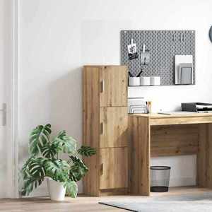 vidaXL Highboard stejar artizanal 31.5 x 32 x 124 cm Lemn compozit imagine