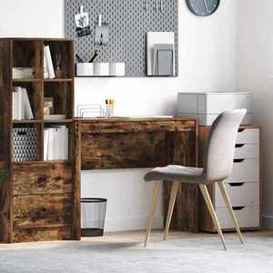 vidaXL Birou Stejar fumuriu 90 x 40 x 76 cm imagine