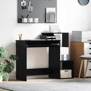 vidaXL Birou cu sertar Stejar Negru 106 x 41 x 88.5 cm Lemn compozit imagine