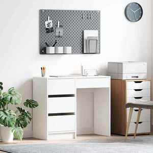 vidaXL Birou cu sertar Alb 90 x 37.5 x 75 cm Lemn compozit imagine