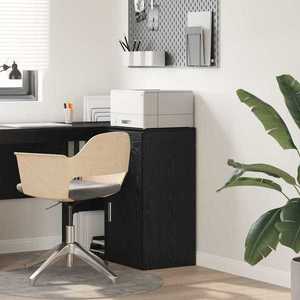 vidaXL Bufet cu sertar Stejar negru 38 x 34.5 x 75 cm Lemn compozit imagine