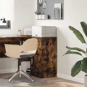 vidaXL Bufet cu sertar Stejar afumat 38 x 34.5 x 75 cm Lemn compozit imagine