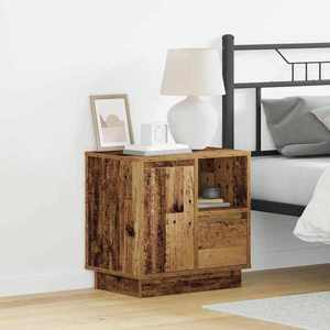 vidaXL Dulap de noapte cu sertar cu 2 pcs Lemn Vechi 50 x 34.5 x 50 cm imagine
