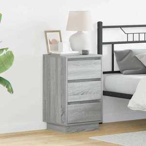 vidaXL Dulap de noapte cu sertar Gri 39 x 34.5 x 65 cm Lemn compozit imagine