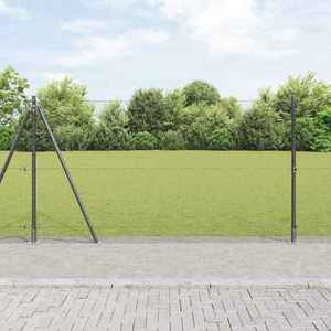 vidaXL Îngrădire cu stâlpi Gri 1.2 x 10 m otel acoperit cu PVC imagine