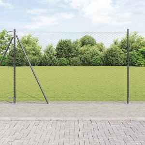 vidaXL Îngrădire cu stâlpi Gri 1.5 x 10 m otel acoperit cu PVC imagine