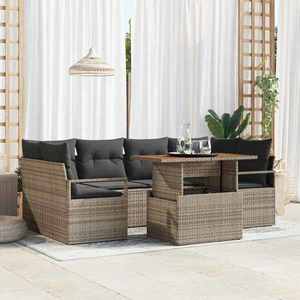 vidaXL Set de canapele pentru grădină 7 pcs Gri Rattan poli imagine