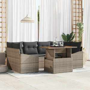 vidaXL Set de canapele pentru grădină 7 pcs Gri Rattan poli imagine