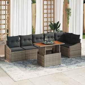 vidaXL Set de canapele pentru grădină 7 pcs Gri Rattan poli imagine