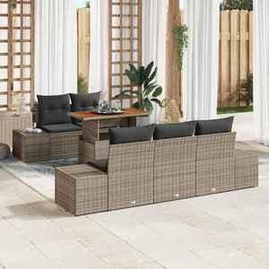 vidaXL Set de canapele pentru grădină 6 pcs Gri Rattan poli imagine