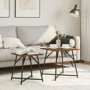 vidaXL Set măsuțe laterale 2 pcs Stejar afumat și Negru imagine