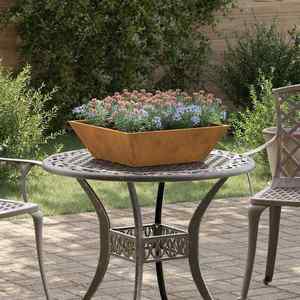 vidaXL Vază pentru Grădină Ruginit 50 x 50 x 15 cm imagine