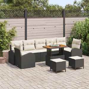 vidaXL Set de canapele pentru grădină 10 pcs Negru Rattan poli imagine
