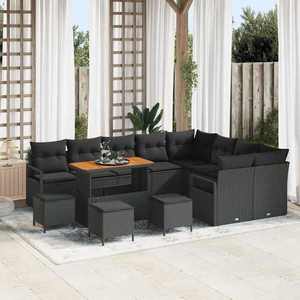 vidaXL Set de canapele pentru grădină 13 pcs Negru Rattan poli imagine