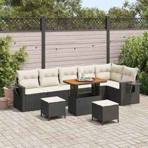 vidaXL Set de canapele pentru grădină 9 pcs Negru Rattan poli imagine