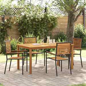 vidaXL Set de masă pentru grădină 5 pcs Negru Rattan poli imagine