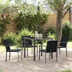 vidaXL Set de masă pentru grădină 5 pcs Negru Rattan poli imagine