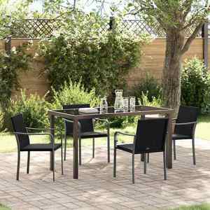 vidaXL Set de masă pentru grădină 5 pcs Negru Rattan poli imagine