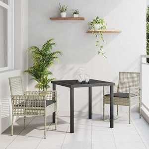 vidaXL Set de masă pentru grădină 3 pcs Gri deschis Rattan poli imagine